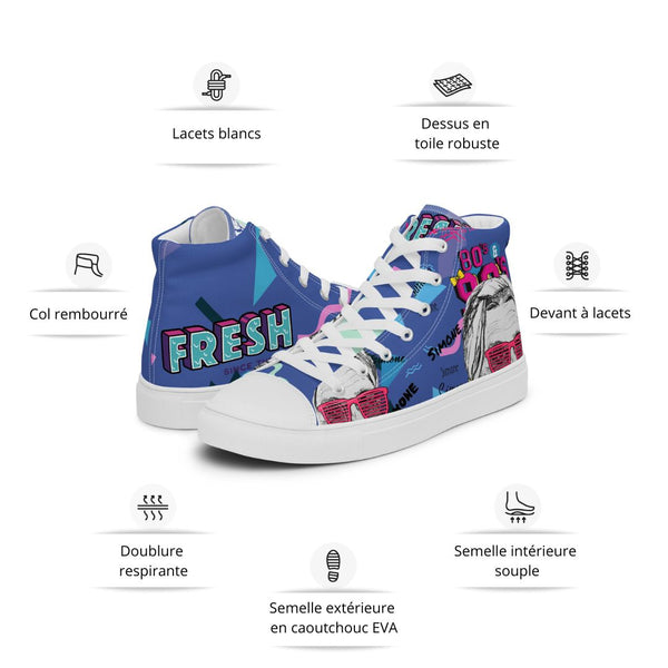 Liberté Chérie™ | <b>Baskets Féministes Hautes En Toile Homme Simone 90' </b>