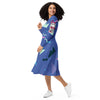 Liberté Chérie™ | <b>Robe Féministe Midi Simone 90' bleu électrique</b>