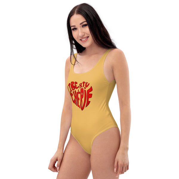 Liberté Chérie™ | <b>Maillot De Bain Féministe Une Pièce Mon Coeur Gold</b>