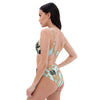 Liberté Chérie™ | <b>Maillot De Bain Éco-Responsable Taille Haute Bleu Ciel Noir Mon Coeur</b>