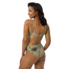 Liberté Chérie™ | <b>Maillot De Bain Éco-Responsable Taille Haute Kaki Beige Mon Coeur</b>