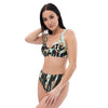 Liberté Chérie™ | <b>Maillot De Bain Éco-Responsable Taille Haute Bleu Ciel Noir Mon Coeur</b>