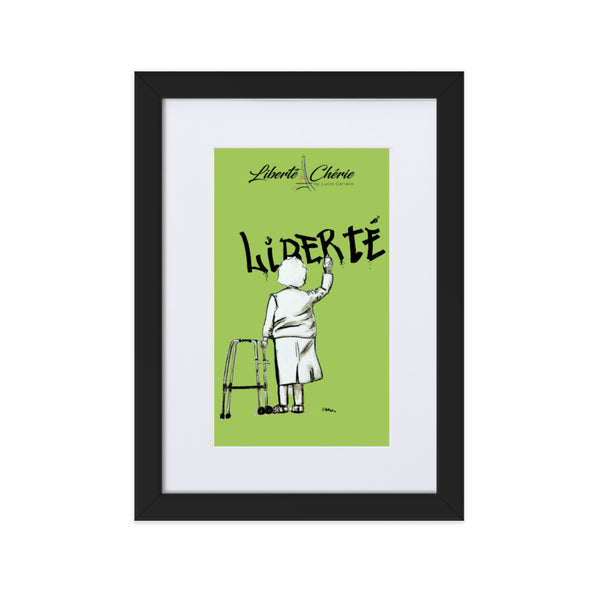 Liberté Chérie™ | <b>Affiche Pop Art Féministe Encadrée Mamie Vert</b>