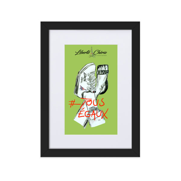 Liberté Chérie™ | <b>Affiche Pop Art Féministe Tous Egaux Vert</b>