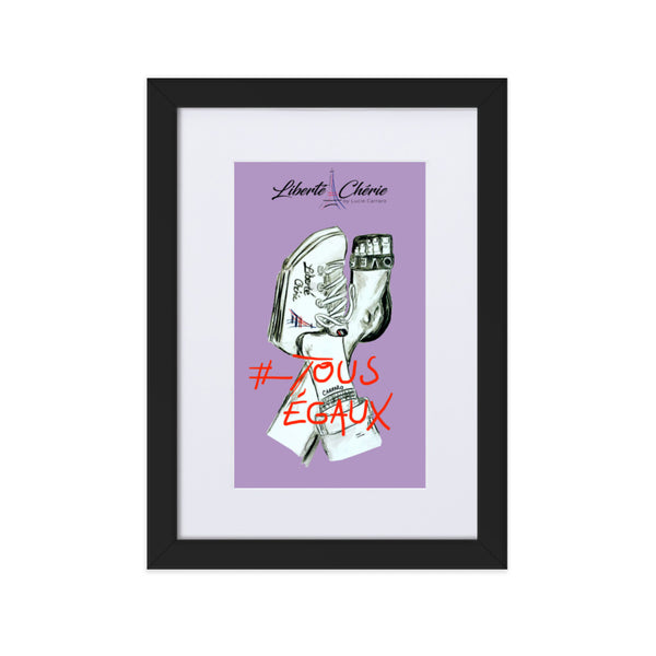 Liberté Chérie™ | <b>Affiche Pop Art Féministe Tous Egaux Lilas</b>