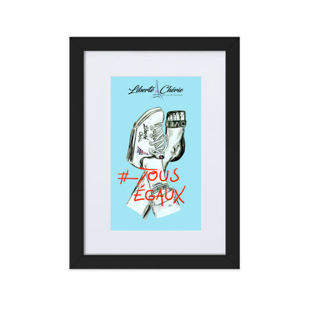 Liberté Chérie™ | <b>Affiche Pop Art Féministe Tous Egaux Bleu</b>