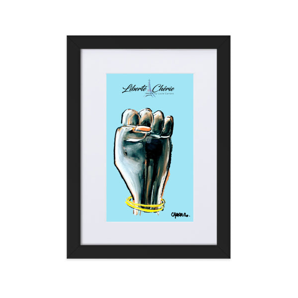 Liberté Chérie™ | <b>Affiche Pop Art Féministe Encadrée Girl Power Bleu</b>