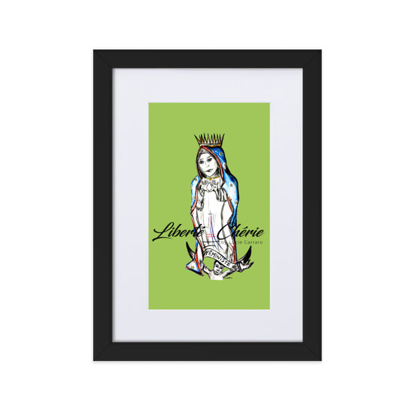 Liberté Chérie™ | <b>Affiche Pop Art Féministe Notre Dame Liberté Vert</b>