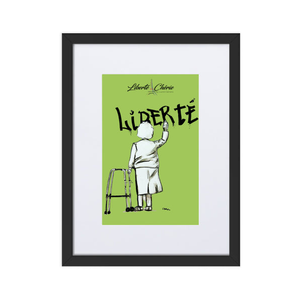 Liberté Chérie™ | <b>Affiche Pop Art Féministe Encadrée Mamie Vert</b>