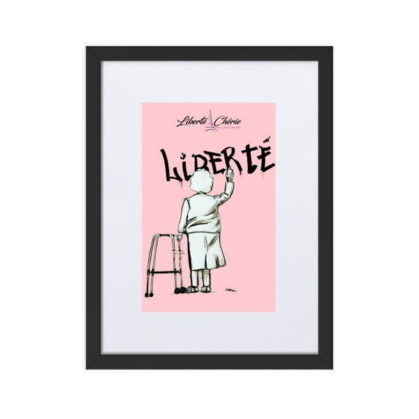 Liberté Chérie™ | <b>Affiche Pop Art Féministe Encadrée Mamie Rose</b>
