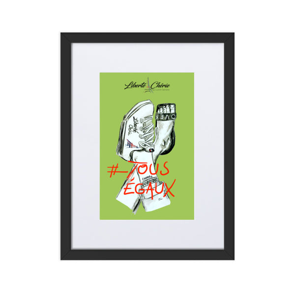 Liberté Chérie™ | <b>Affiche Pop Art Féministe Tous Egaux Vert</b>