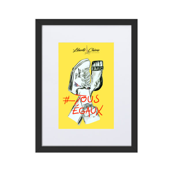 Liberté Chérie™ | <b>Affiche Pop Art Féministe Tous Egaux Jaune</b>
