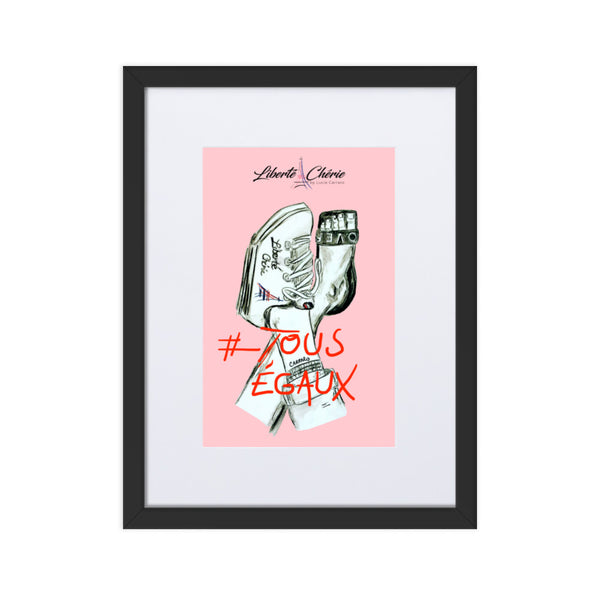 Liberté Chérie™ | <b>Affiche Pop Art Féministe Tous Egaux Rose</b>