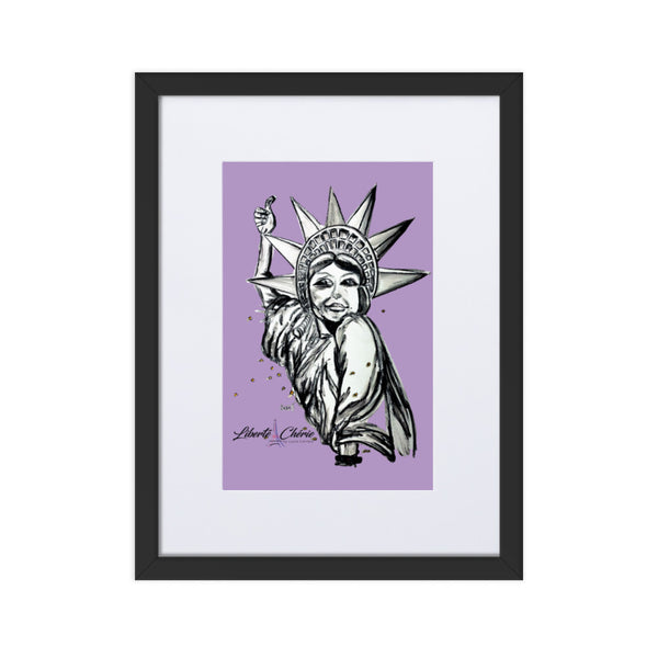 Liberté Chérie™ | <b>Affiche Pop Art Féministe Encadrée Statut : Libéré</b>