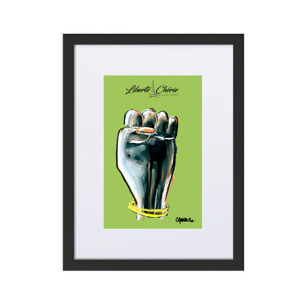 Liberté Chérie™ | <b>Affiche Pop Art Féministe Encadrée Girl Power Vert</b>