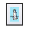 Liberté Chérie™ | <b>Affiche Pop Art Féministe Encadrée Bleu</b>