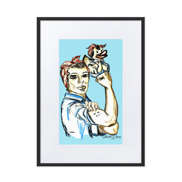Liberté Chérie™ | <b>Affiche Pop Art Féministe We Can Do It Bleu</b>