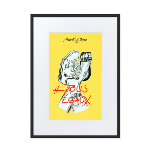 Liberté Chérie™ | <b>Affiche Pop Art Féministe Tous Egaux Jaune</b>