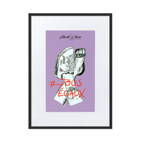 Liberté Chérie™ | <b>Affiche Pop Art Féministe Tous Egaux Lilas</b>