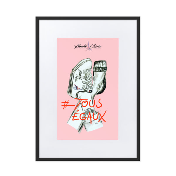 Liberté Chérie™ | <b>Affiche Pop Art Féministe Tous Egaux Rose</b>