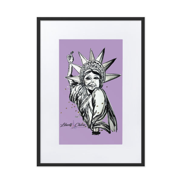 Liberté Chérie™ | <b>Affiche Pop Art Féministe Encadrée Statut : Libéré</b>
