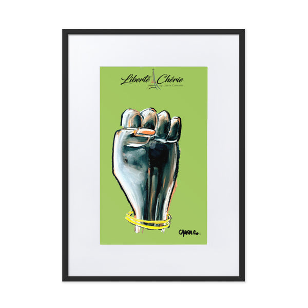Liberté Chérie™ | <b>Affiche Pop Art Féministe Encadrée Girl Power Vert</b>