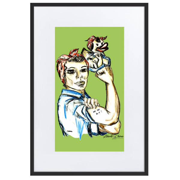 Liberté Chérie™ | <b>Affiche Pop Art Féministe We Can Do It Vert</b>