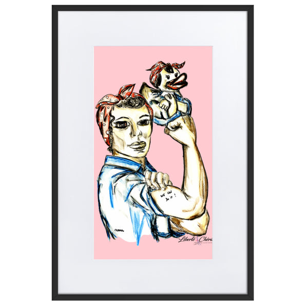 Liberté Chérie™ | <b>Affiche Pop Art Féministe We Can Do It Rose</b>