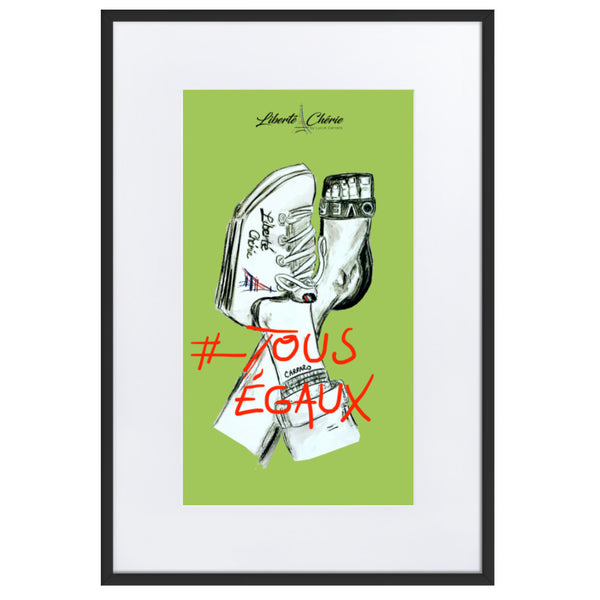Liberté Chérie™ | <b>Affiche Pop Art Féministe Tous Egaux Vert</b>