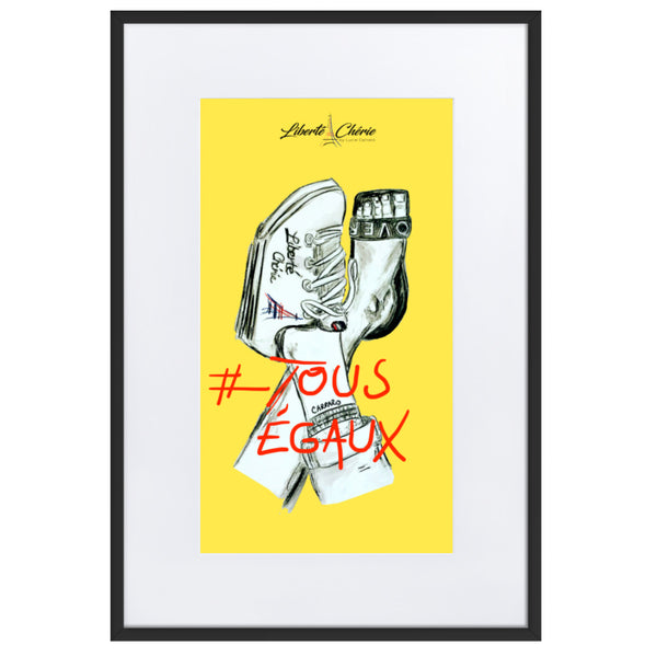 Liberté Chérie™ | <b>Affiche Pop Art Féministe Tous Egaux Jaune</b>