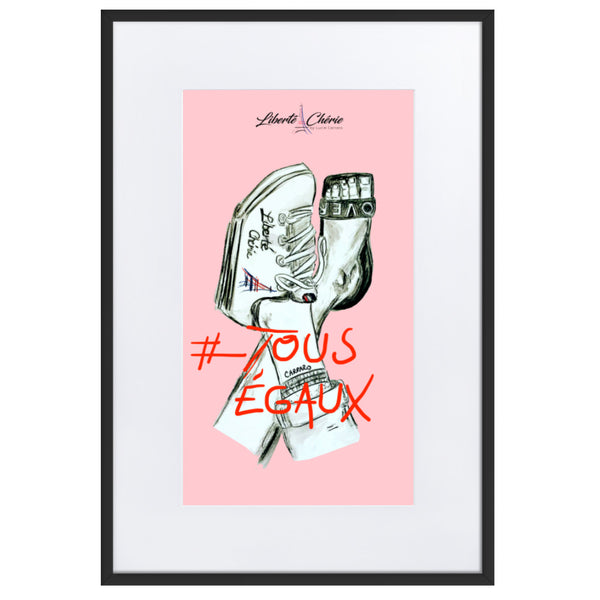 Liberté Chérie™ | <b>Affiche Pop Art Féministe Tous Egaux Rose</b>