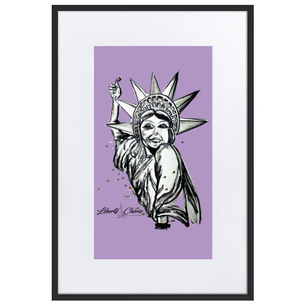 Liberté Chérie™ | <b>Affiche Pop Art Féministe Encadrée Statut : Libéré</b>
