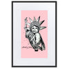 Liberté Chérie™ | <b>Affiche Pop Art Féministe Encadrée Statut : Libéré Rose</b>