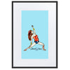 Liberté Chérie™ | <b>Affiche Pop Art Féministe Encadrée Posture De Guerrière Bleu</b>