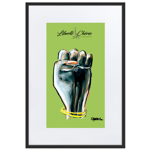 Liberté Chérie™ | <b>Affiche Pop Art Féministe Encadrée Girl Power Vert</b>