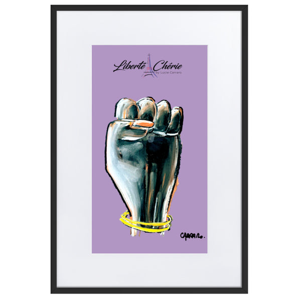 Liberté Chérie™ | <b>Affiche Pop Art Féministe Encadrée Girl Power Lilas</b>