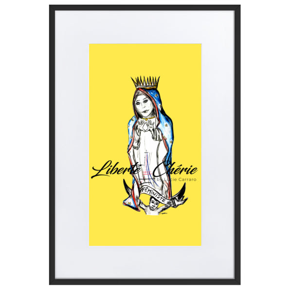 Liberté Chérie™ | <b>Affiche Pop Art Féministe Jaune</b>