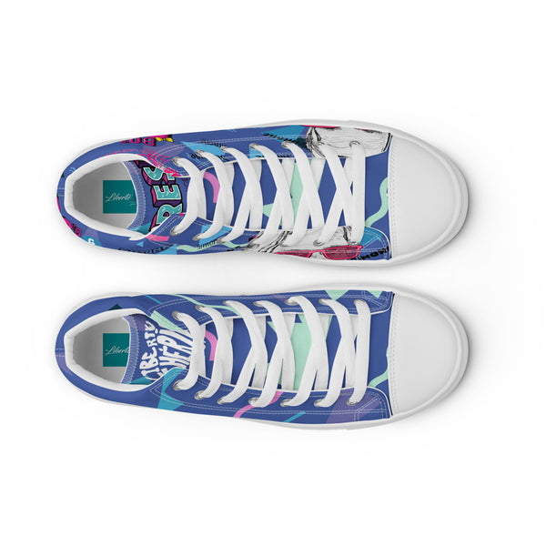 Liberté Chérie™ | <b>Baskets Féministes Hautes En Toile Homme Simone 90' </b>