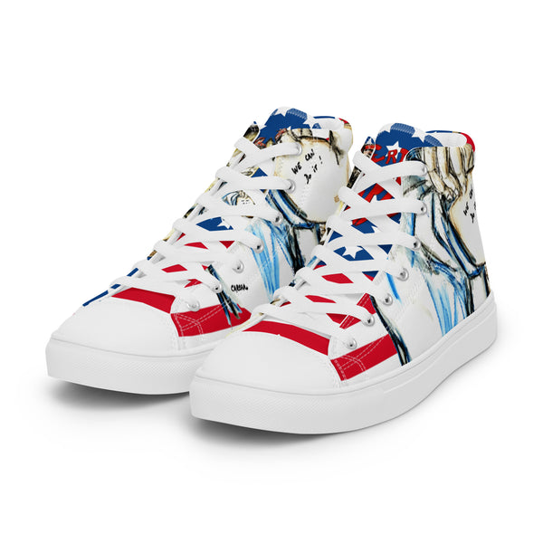 Liberté Chérie™ | <b>Baskets Féministes Hautes En Toile Homme We Can Do it</b>