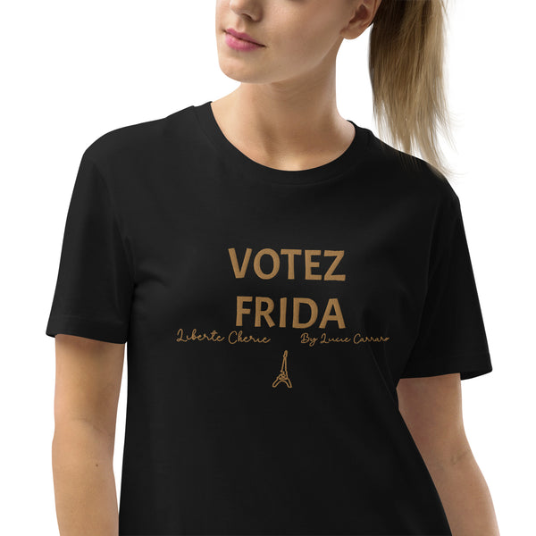 Liberté Chérie™ | <b>Robe T-Shirt Féministe Brodée Votez Frida</b>