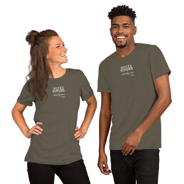 Liberté Chérie™ | <b>T-shirt Féministe Brodé Unisexe Votez Simone</b>