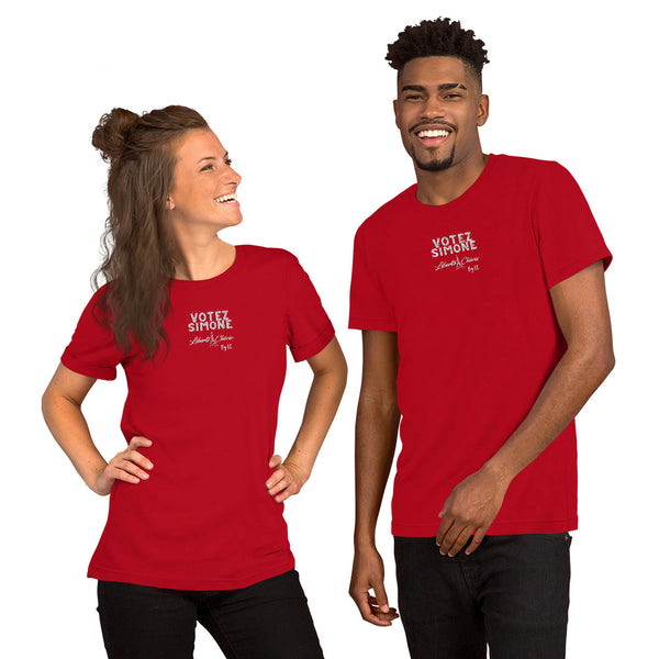 Liberté Chérie™ | <b>T-shirt Féministe Brodé Unisexe Votez Simone</b>