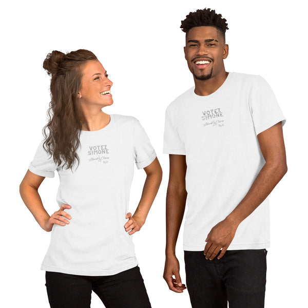 Liberté Chérie™ | <b>T-shirt Féministe Brodé Unisexe Votez Simone</b>