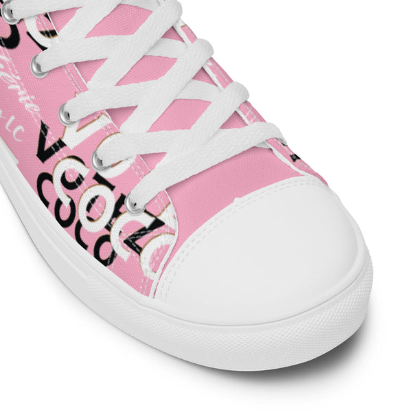 Liberté Chérie™ | <b>Baskets Féministes Hautes En Toile Femme Votez Coco Rose</b>