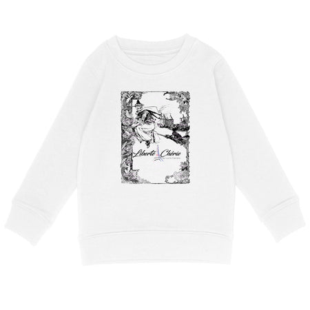 sweat premium sorcière croquis monogram rose enfant