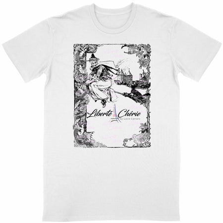 t-shirt unisexe sorcière croquis monogram rose