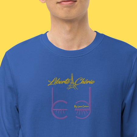 Liberté Chérie™ | <b>Sweat Féministe Brodé Lc By Lc Violet Jaune</b>