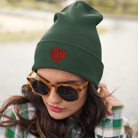 Liberté Chérie™ | <b>Bonnet Féministe à Revers 100% Acrylique Brodé Mon Coeur</b>