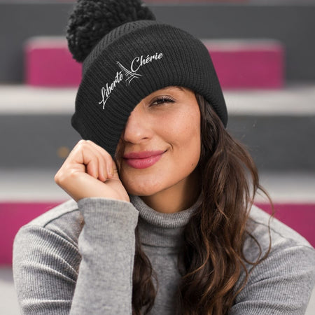 Liberté Chérie™ | <b>Bonnet Féministe À Pompon Acrylique Tricot Double Liberté Chérie</b>