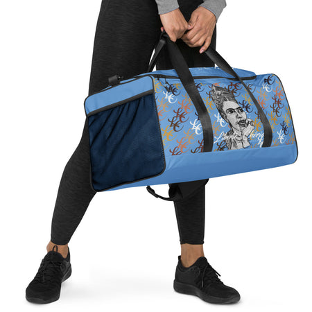 Liberté Chérie™ | <b>Sac De Voyage Féministe Frida Monogramme Bleu Jeans</b>